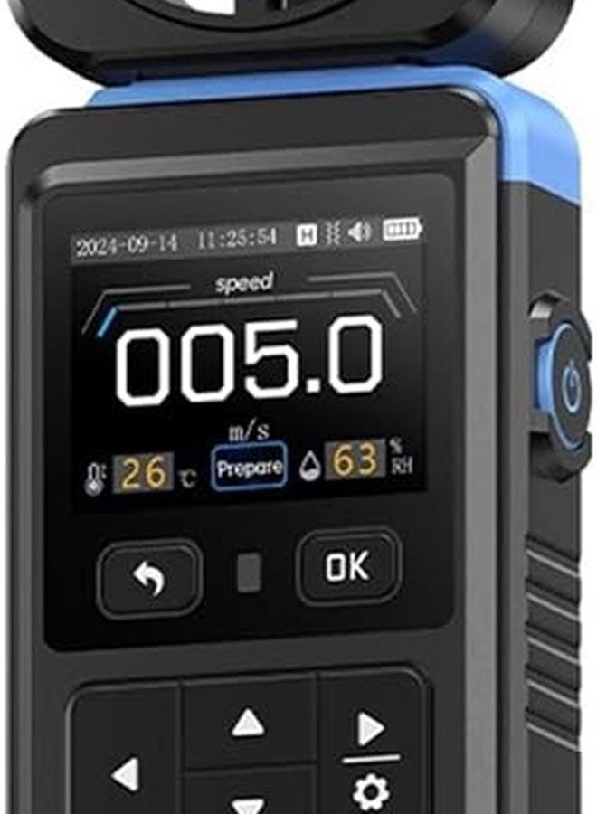 Pocket Digital Anemometer Measures Wind Speed Temperature Humidity Air Flow Meter - Image 1